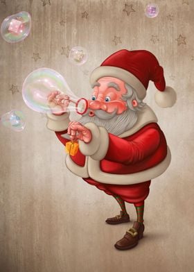 Santa Claus and the bubbles soap