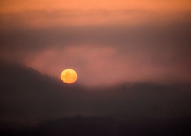 Sunrise in the mist