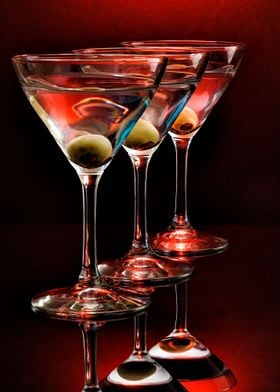 Three red martinis,