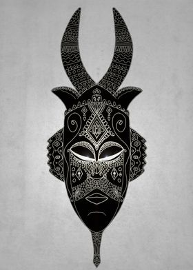 Horned tribal mask.