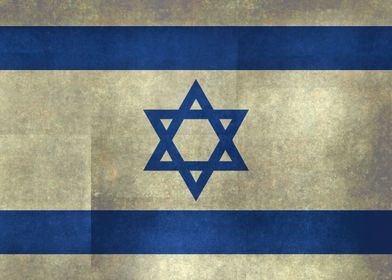 The National flag of the State of Israel - Distressed w ... 