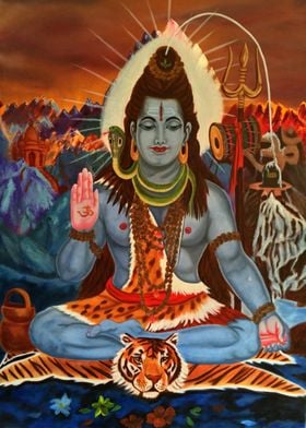 Shiva. After a private commissioned oil painting.