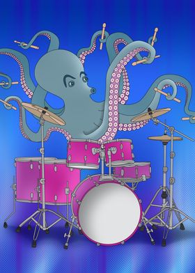 Octopus Playing Drums