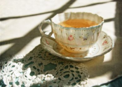 Antique Teacup on Lace