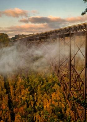 Early October Morning at the New River Bridge, West Vir ... 