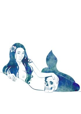 Mermaid with Skull