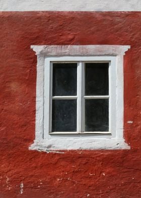 White Window on Red