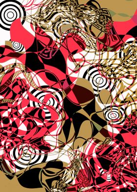 abstract red with circles
