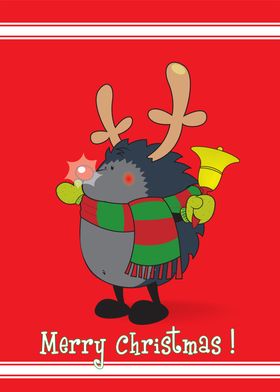 Rudolph The Red Nosed Hedgehog wishes you Merry Christm ... 