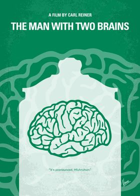 No390 My The Man With Two Brains minimal movie poster  ... 