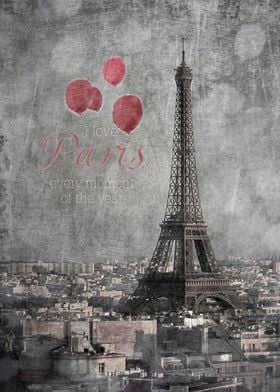 I love Paris {red balloons