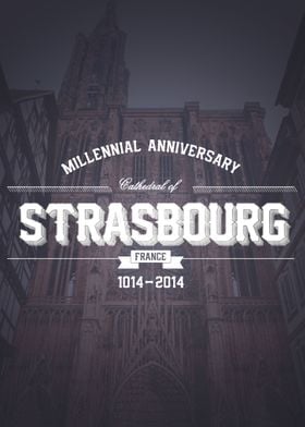 Strasbourg - Cathedral Mixed art work for the 1000th an ... 