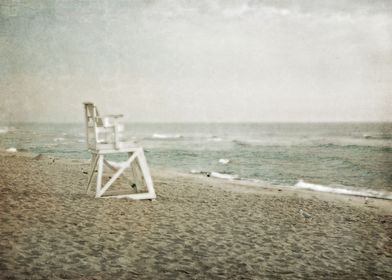 Vintage Inspired Lifeguard Chair on Beach