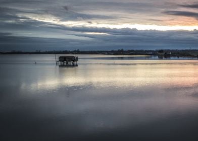 the Delta of the Po river, in a autumn evening.