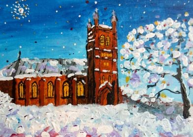 This is a painting of St. Andrews Anglican Church in Mo ... 