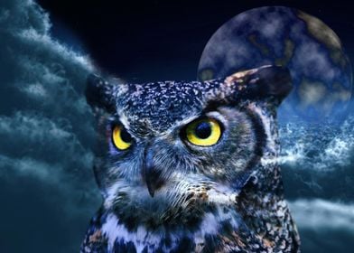 Owl and Moon