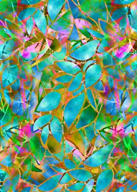 Floral Abstract Stained Glass G43