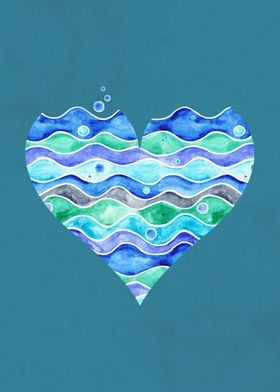 A Sea of Love (blue)A watercolor design, for those who  ... 