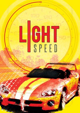 Racing Car Retro Poster: Light Speed