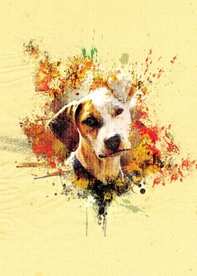 Sad Dog - Painting Poster