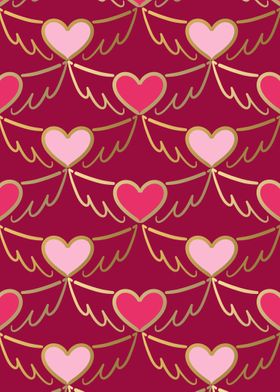 Golden Wings of Love (pattern) wine
