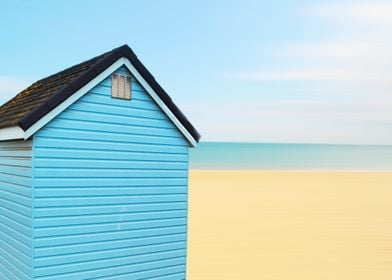 The little blue beach hut