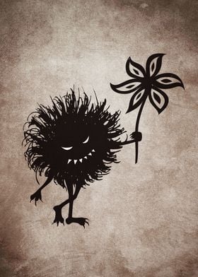 Dark textured illustration of an evil black bug who giv ... 