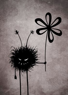 Dark textured illustration of the Evil Flower Bug - a b ... 