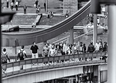 People on the bridge