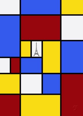 Paris  in Red Yellow and Blue tribute to Piet Mondrian