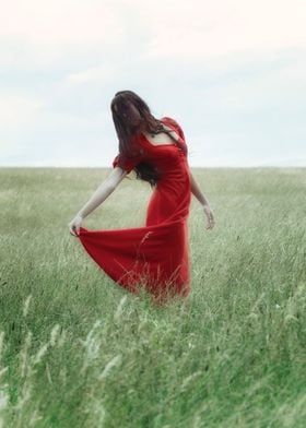 lady in red