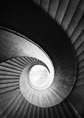 Spiral Stairs in black and white
