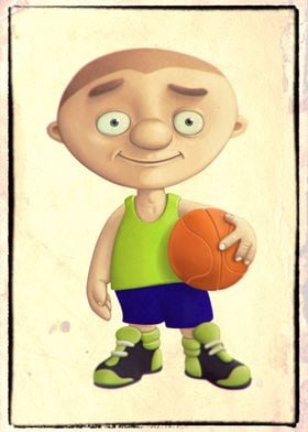 Old style basketball player