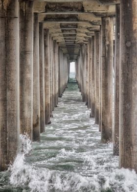Underneath the pier in infamous Huntington Beach, Calif ... 