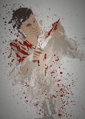 "Butcher" Splatter effect artwork inspired by Dexter