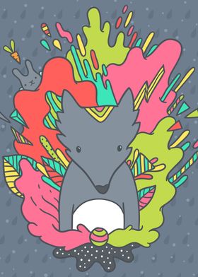 Abstract cute Wolf