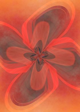 Retro Flower orange red