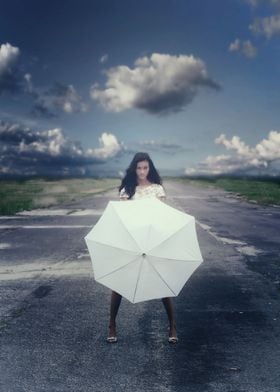 white umbrella