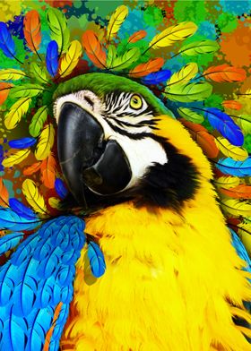 Gold and Blue Fantasy Macaw