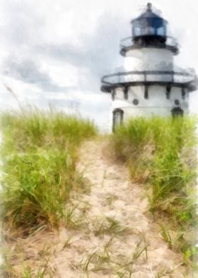 Path to the Lighthouse - watercolor by Edward M. Fieldi ... 