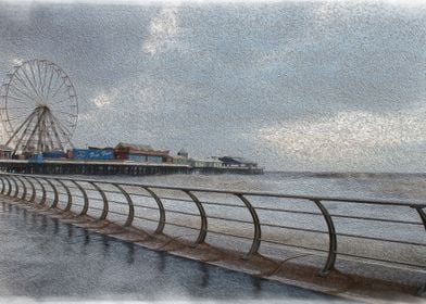 Storm Scene Blackpool Painted