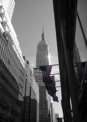 Black-White new york, coloured flag