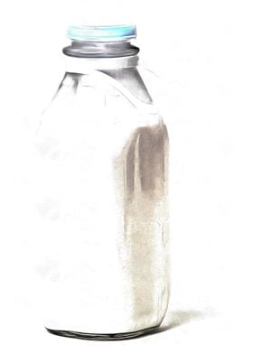 Vintage milk bottle - artwork by Edward M. Fielding
