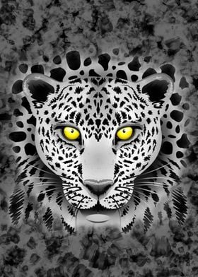 Leopard Portrait with Yellow Eyes