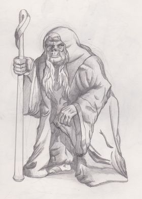 Elder half orc sketch