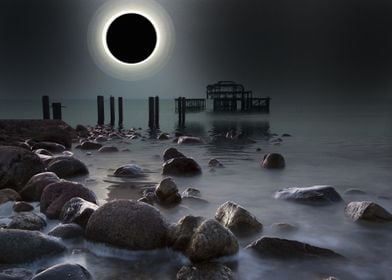 Eclipse on the pier
