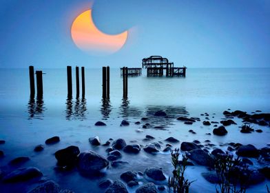 Eclipse on the Brighton Pier