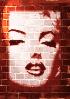 Marilyn Street Art on Brick Wall