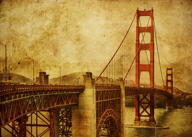 The Golden Gate Bridge, stretching across San Francisco ... 