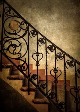 Old forgotten ornamented stairs